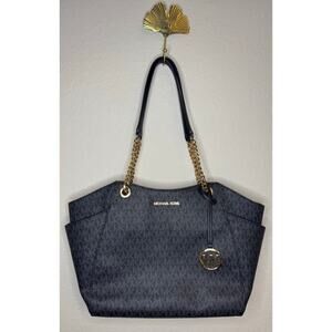 Michael Kors Black Jet Set Signature Logo Shoulder Bag